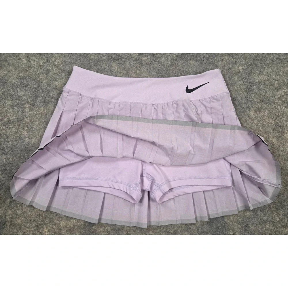 Nike Court Victory Pleated Tennis Skirt Lavender Purple Black Trim Small Skort